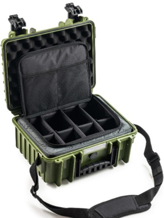 B&W Koffer mit Fototasche Typ 3000 grün