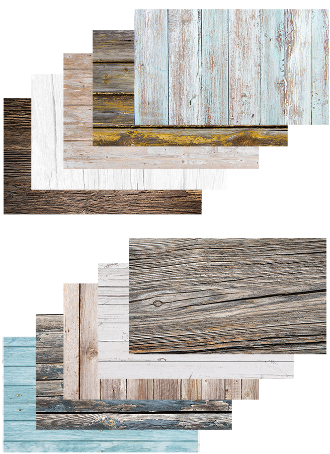 CARUBA Effekthintergrundset Holz (5x2) 57x87cm (Angebot)