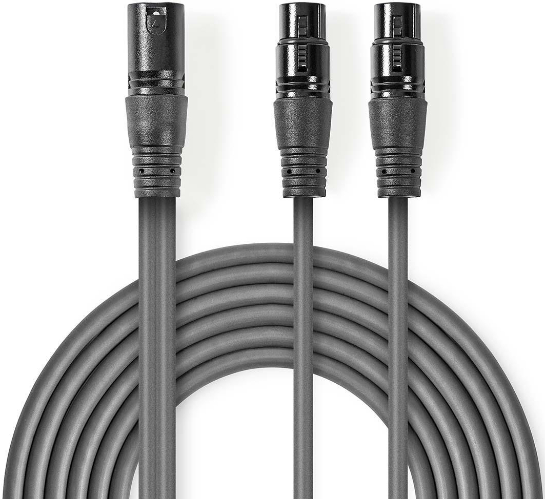 NEDIS Symmetrisches XLR-Audiokabel XLR 3Pin Stecker / 2x XLR 3Pin Buchse