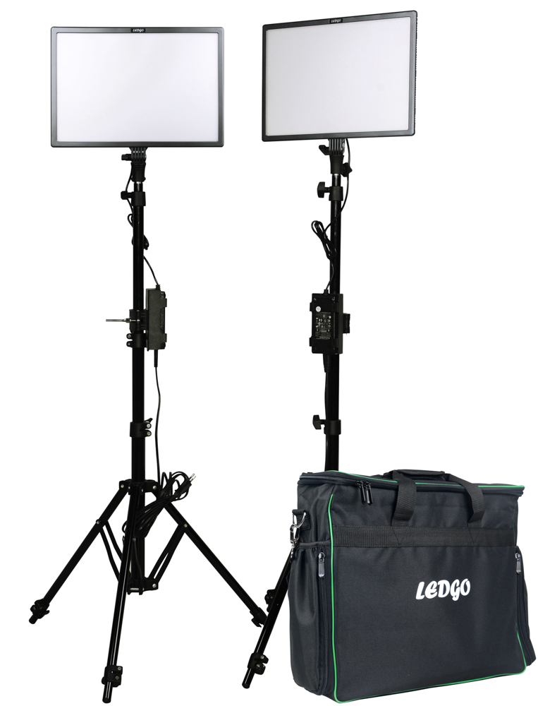 LEDGO E268CII LED Panel Bi-Color Studiokit (2 Leuchten/2 Stative 