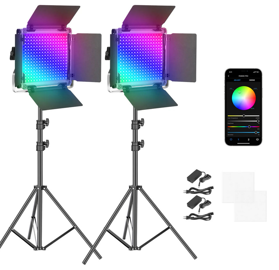 NEEWER 660 Pro RGB LED Duo Kit mit Stativen